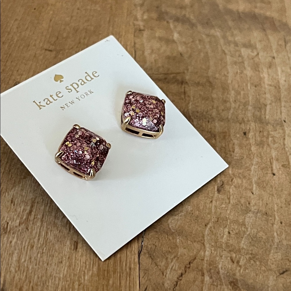 Gorgeous Kate Spade Sparkle Earrings Pink and Gold